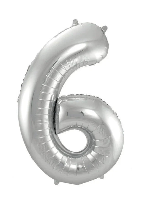 Silver Jumbo Number Balloons 34" - Zurchers