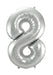 Silver Jumbo Number Balloons 34" - Zurchers