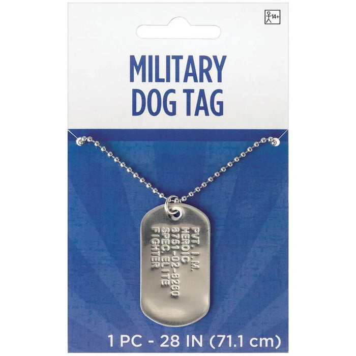 Silver Military Metal Dog Tag Necklace 28" | 1 ct - Zurchers
