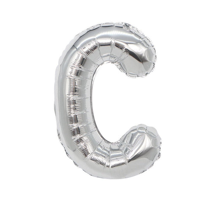Air Filled Silver Mylar Letter Balloon, 16" | 1 ct - Zurchers