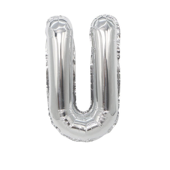 Air Filled Silver Mylar Letter Balloon, 16" | 1 ct - Zurchers
