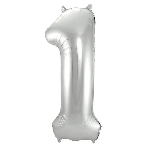 Air Filled Silver Number Balloons 16" | 1ct - Zurchers