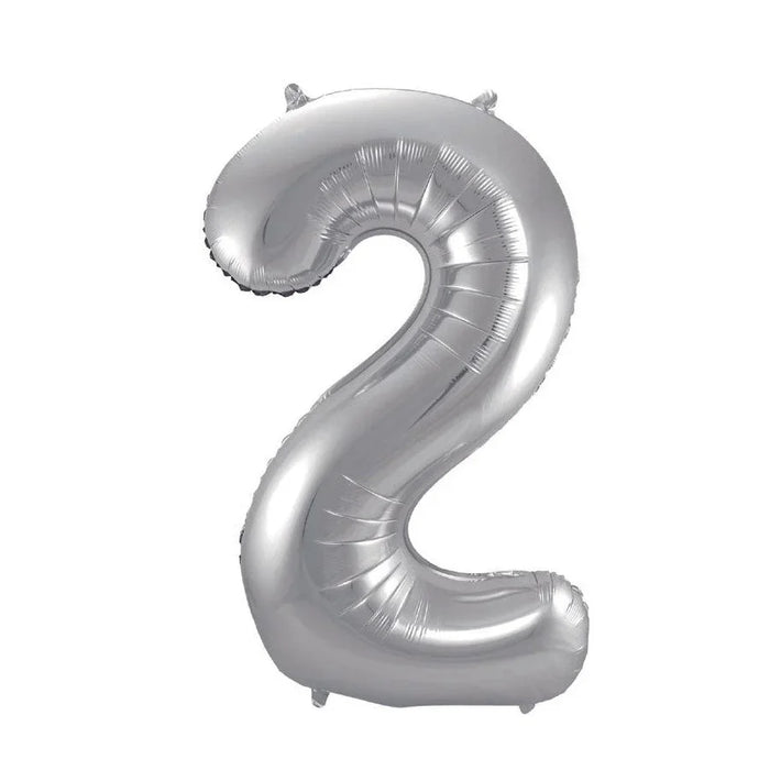 Air Filled Silver Number Balloons 16" | 1ct - Zurchers