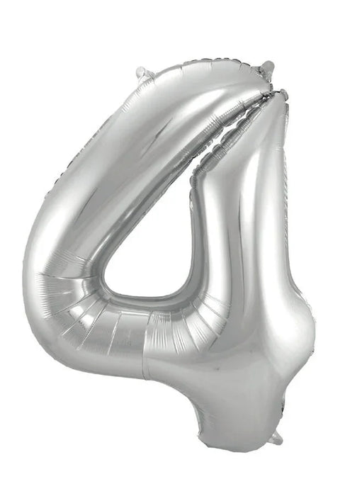 Air Filled Silver Number Balloons 16" | 1ct - Zurchers