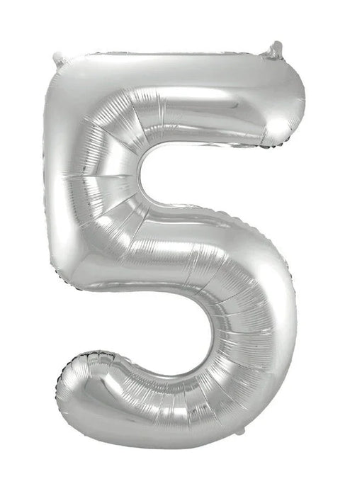 Air Filled Silver Number Balloons 16" | 1ct - Zurchers