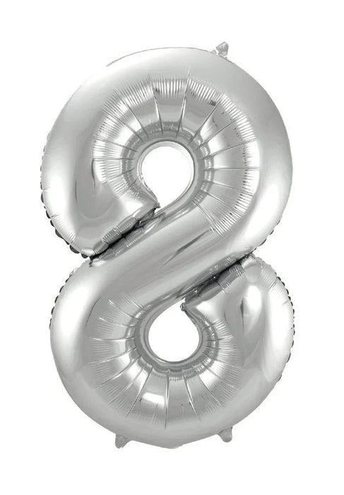 Air Filled Silver Number Balloons 16" | 1ct - Zurchers