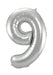 Air Filled Silver Number Balloons 16" | 1ct - Zurchers