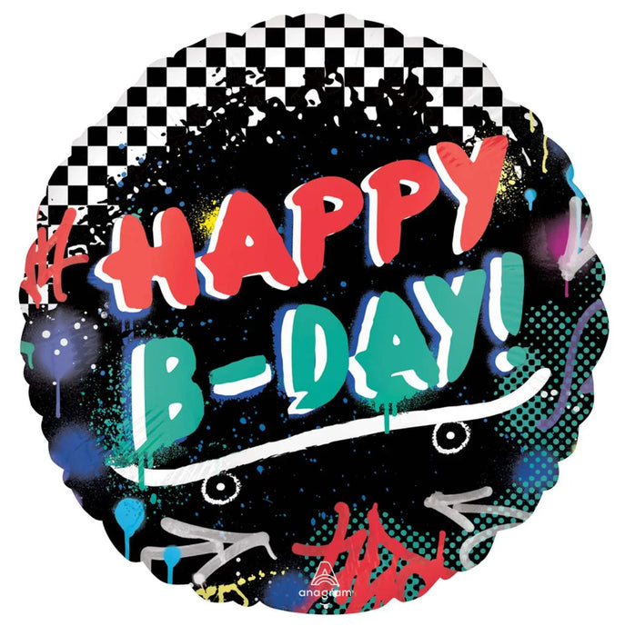 Skater Happy B - Day Mylar Balloon, 18" | 1ct - Zurchers