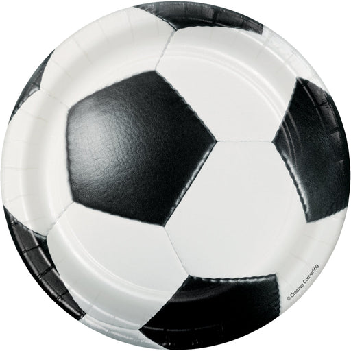 Soccer Ball Shaped Paper Plates 7" | 8ct