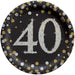 Sparkling Celebration "40" Round Plates, 7" | 8 ct - Zurchers
