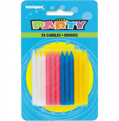 24ct assorted spiral candles 