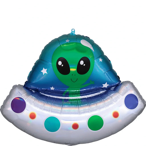 Alien Space Ship Supershape Mylar Balloon 28"x21" | 1ct - Zurchers