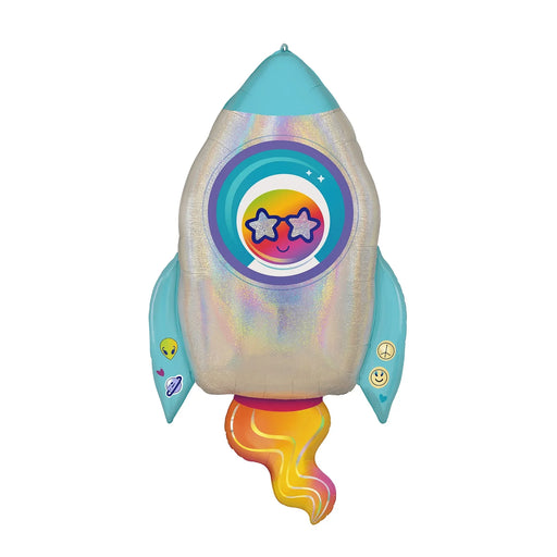 Outer Space Rocket Supershape Mylar Balloon 20"x29" | 1ct - Zurchers