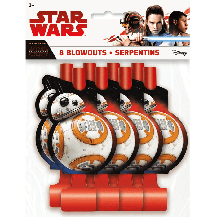 Star Wars BB-8 blowouts packaging with characters on a white background
