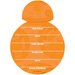 Orange BB-8 design with event invitation text on a white background