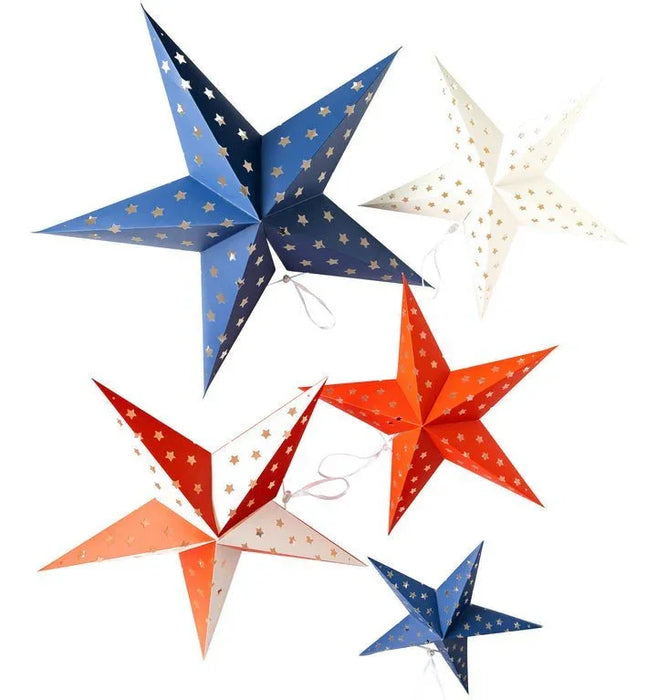 Stars And Stripes Decorative Hanging Stars | 5ct - Zurchers