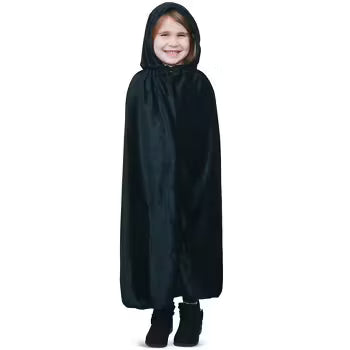 Children's Black Velvet Cape Costume Standard | 1ct