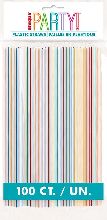 Straws Stripe 100ct - Party Supplies