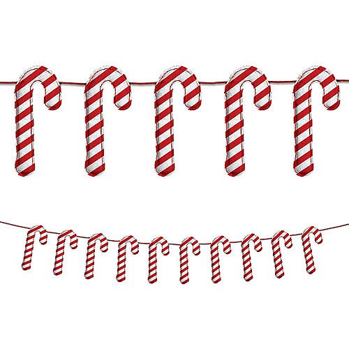 Stuffed Candy Cane Fabric Garland 6ft | 1ct - Zurchers
