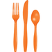 Sunkissed Orange Plastic Assorted Cutlery | 24pcs - Zurchers
