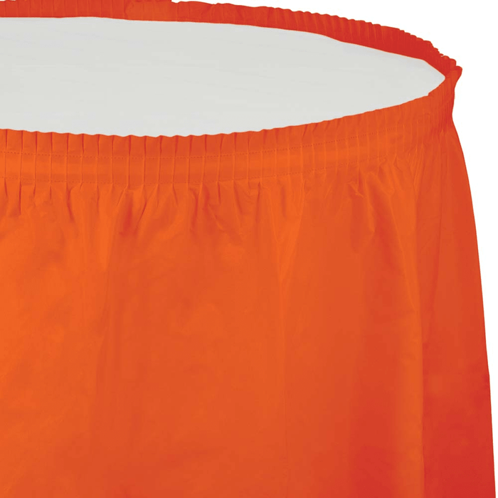 Sunkissed Orange Plastic Tableskirt | 1ct - Zurchers