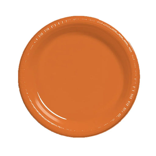 Sunkissed Orange Plastic Dessert Plates 7" | 20ct - Zurchers