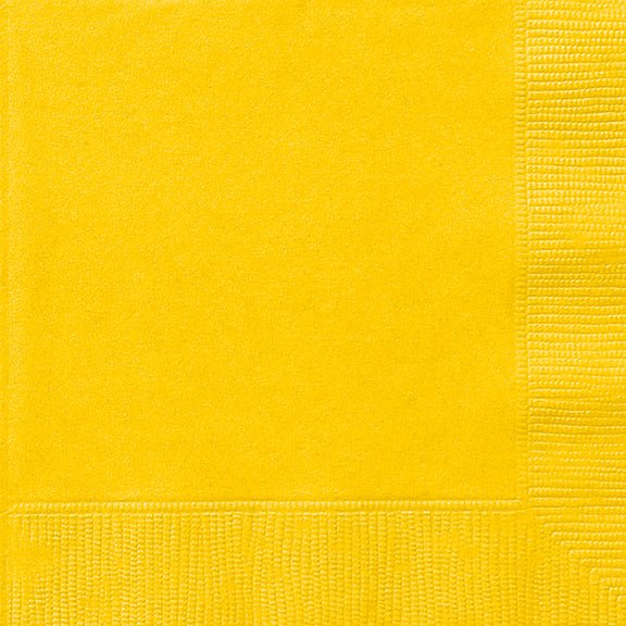 40ct Dinner Napkins Sunshine Yellow - Party Supplies