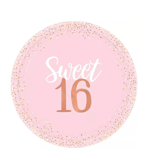 Sweet 16 Pink Paper Plates 10" | 8ct - Zurchers