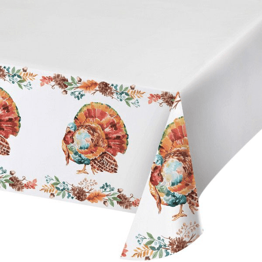 Tasteful Turkey - Paper Table Cover 54" X 96" - Zurchers