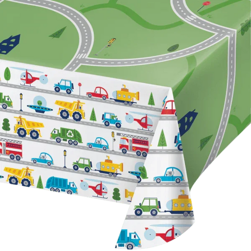 Transportation Time Paper Tablecover 54"x96" | 1 ct - Zurchers