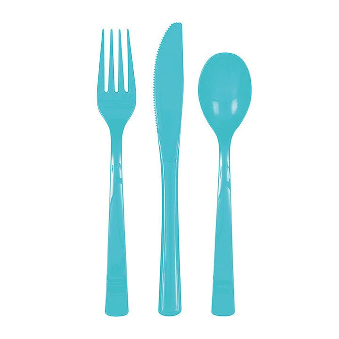 18ct Teal Cutlery Assorted - Party Supplies