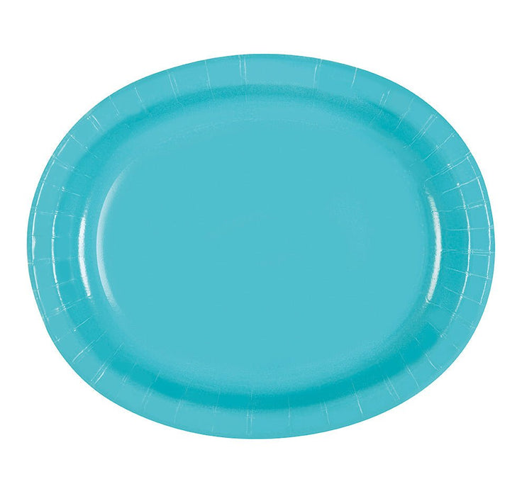 8ct Teal Oval Plate - Party Supplies