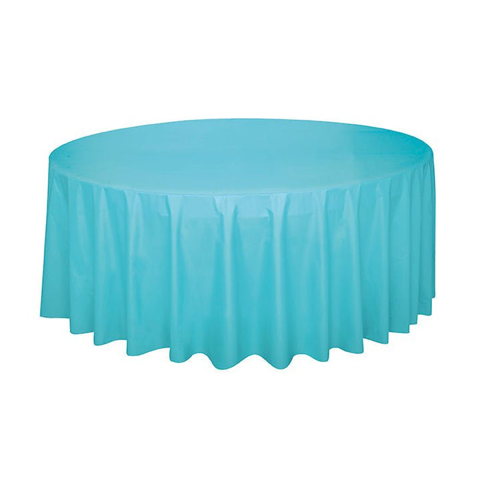 Tablecover Round Plastic Teal - Party Supplies
