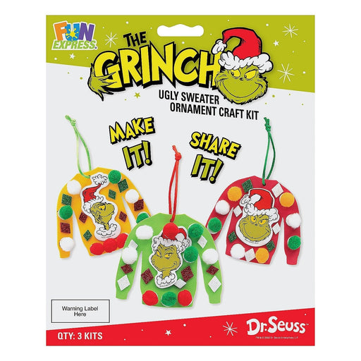 The Grinch Ugly Christmas Sweater Ornament Craft Kit Packs | 1 kit - Zurchers