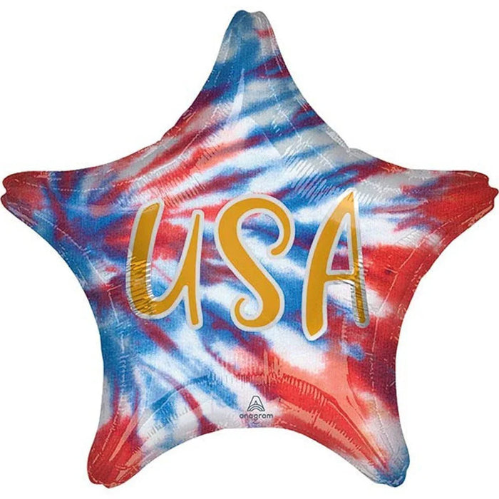 Tie - Dye USA Star Mylar Balloon 19" | 1ct - Zurchers