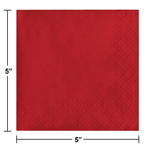 Classic Red Beverage Napkins | 50ct