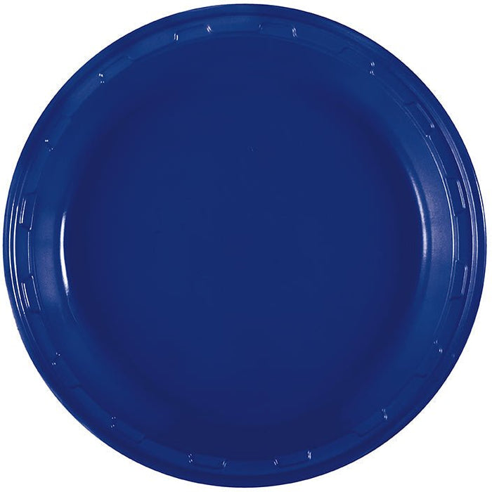 50ct 10in Plastic Plate Navy - Party Supplies