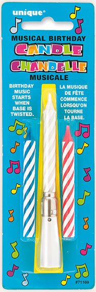 Twist On Musical Candle Set Assorted - Party Supplies