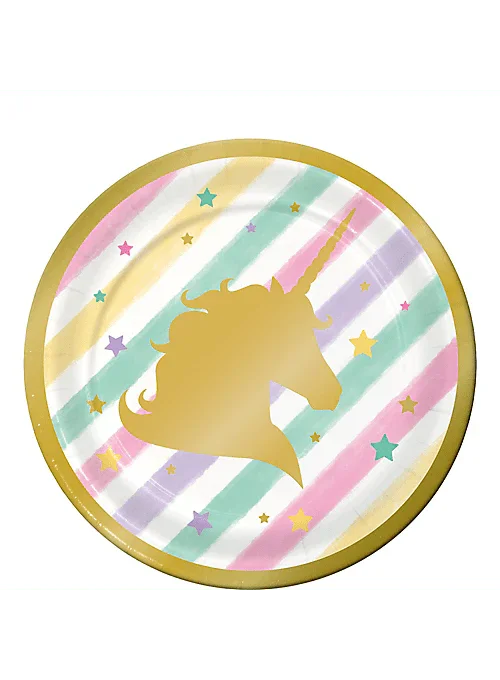 Sparkle Unicorn Dessert Paper Plates 7" | 8ct - Zurchers