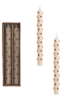 Unscented Taper Candles with 3D Red Dots in Box, Set of 2 | 1ct - Zurchers