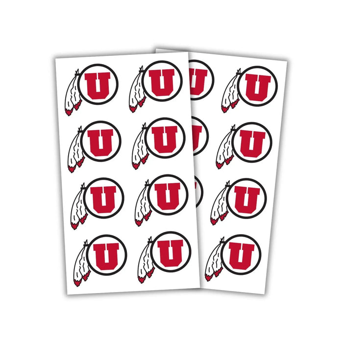U of U Feather Black And Red Stickers 2" | 24 ct - Zurchers
