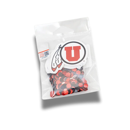 U of U U Feather Black - Red Deco - Fetti 2" | 24 ct - Zurchers