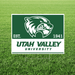Utah Valley University logo on a green grass background