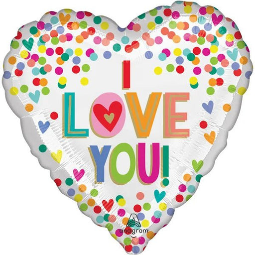 Valentine's Day I Love You Rainbow Dots Mylar Balloon 18” | 1ct - Zurchers
