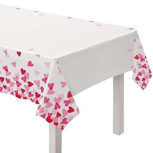 Valentine's Heart Party Plastic Table Cover 54" x 102" | 1 ct - Zurchers