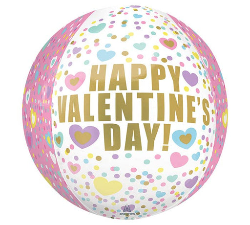 Valentines Orbz Pastel Hearts/Dots Balloon 16" | 1 ct - Zurchers