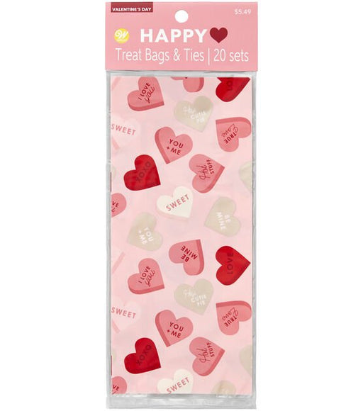 Valentine's Treat Bags Candy Hearts | 20 ct - Zurchers