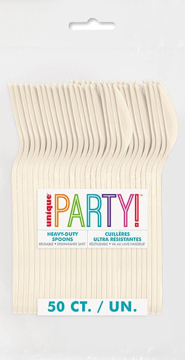 50ct Spoons Vanilla Cream Premium - Party Supplies
