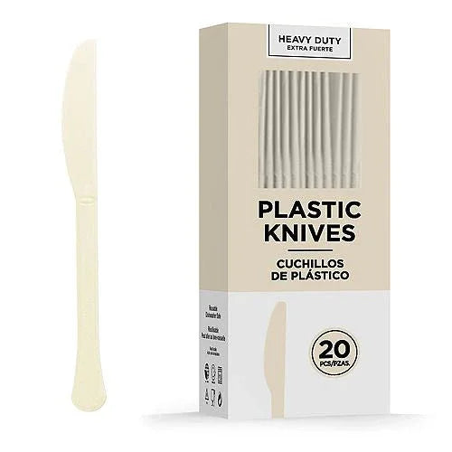 Vanilla Creme Heavy Duty Plastic Knives | 20ct - Zurchers