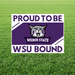 Weber State University sign with a lion logo on a grass background